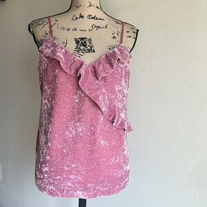J. Crew Sleeveless Crushed Velvet Bubblegum Pink Top Size Medium NWT